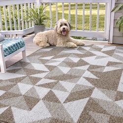 OLANLY Large Door Mat Indoor Entrance Washable 71x47, Odor-Free Low-Profile Front Back Geometric Doormat, Absorbent Resist Dirt Entry Carpet, Easy to 