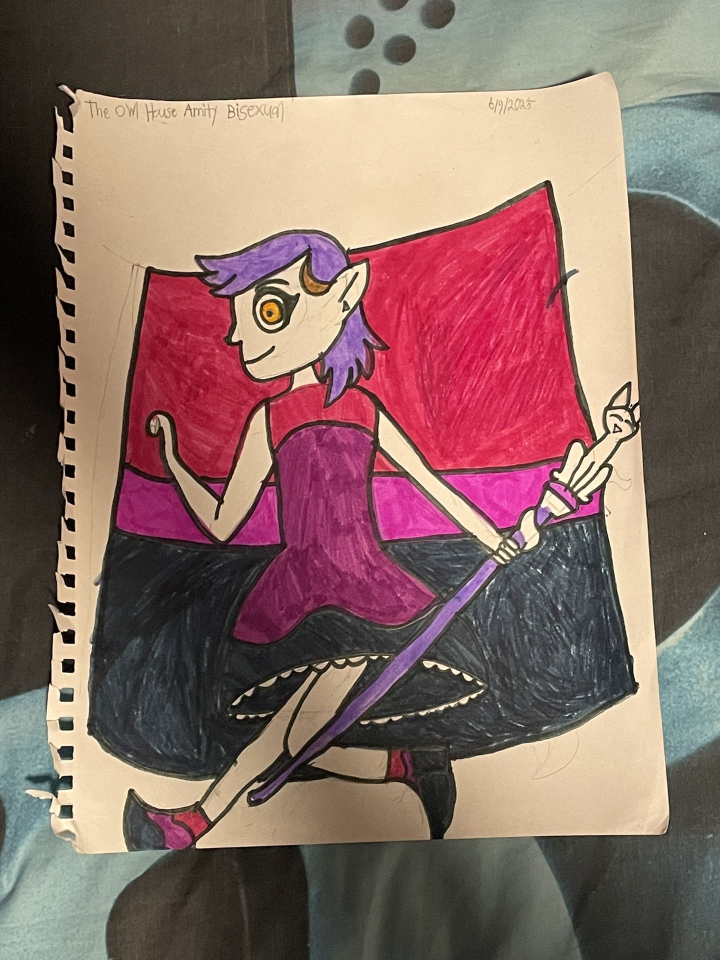 The Owl House Amity Pride Month Bisexual Flag Fan Drawing 