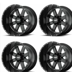 Set of (4) 18" Moto Metal MO962 Gloss Black Milled Wheels 6X135/5.5 -44mm Rims
