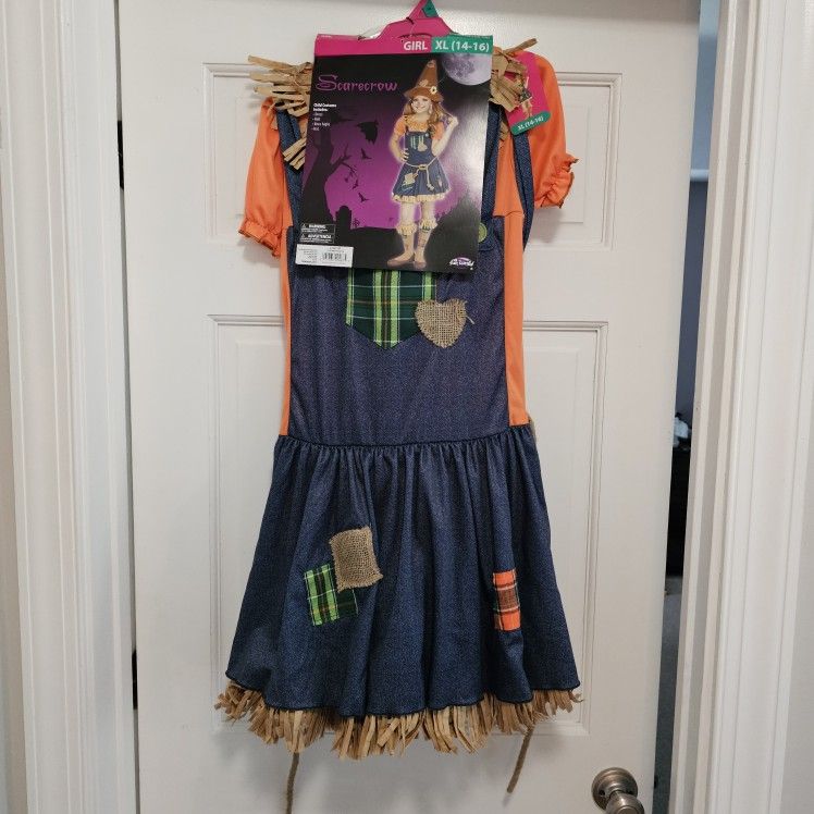New Girls Halloween Scarecrow Costume sz XL 14-16 *Pick-up In Great Bridge*