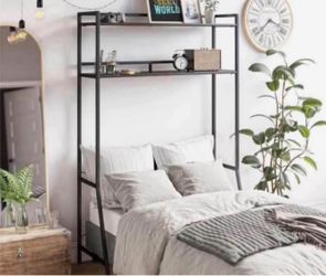 Over-The-Bed Storage for Twin & XL Twin Beds, Espresso/Black