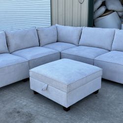 6 PIECE FABRIC MODULAR SECTIONAL 