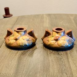 Vintage Roseville Candle Stick Holder Set