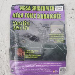 HALLOWEEN SPIKER WEB SPIDER WEB  23 X 19 INCH