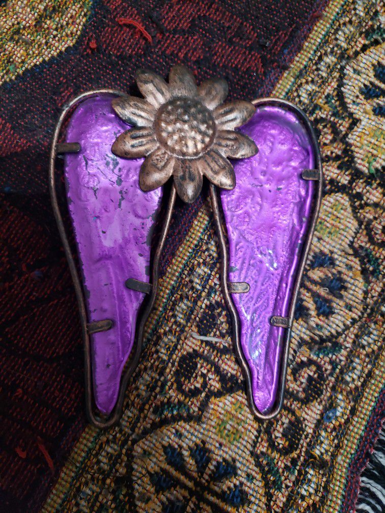 Purple Stained Glass Angel Wings