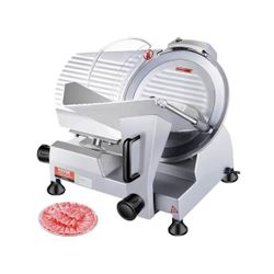 Commercial Meat Slicer 240 Watt Electric Deli Slicer 10 in. Carbon Steel Blade 350 to 400 RPM