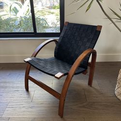 Vintage Scandinavian Bentwood Webbing Lounge Chair – MCM Danish Style