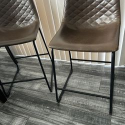 Faux Leather Counter Stool (set of 3)