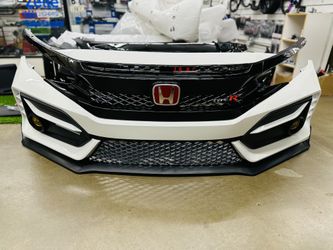 2016-2021 Honda Civic Type R Style Front Bumper Cover Kit Sedan Coupe 10th HACHTBACK PAINTED WHITE PAERL POLYURETHANE NEW