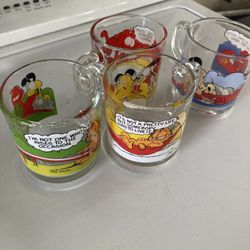 Vintage Garfield McDonald’s Cup Glass Set Of 4
