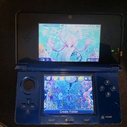 Nintendo 3ds Cobalt Blue Custom Video Game Console 
