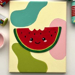 Kawaii Watermelon 3D Art 8x10