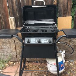 NEW..Expert 3/burner Grill, With Glass Table/full Tank Gas/cover For Grill/BBQ..utinsels/ ! $100.00