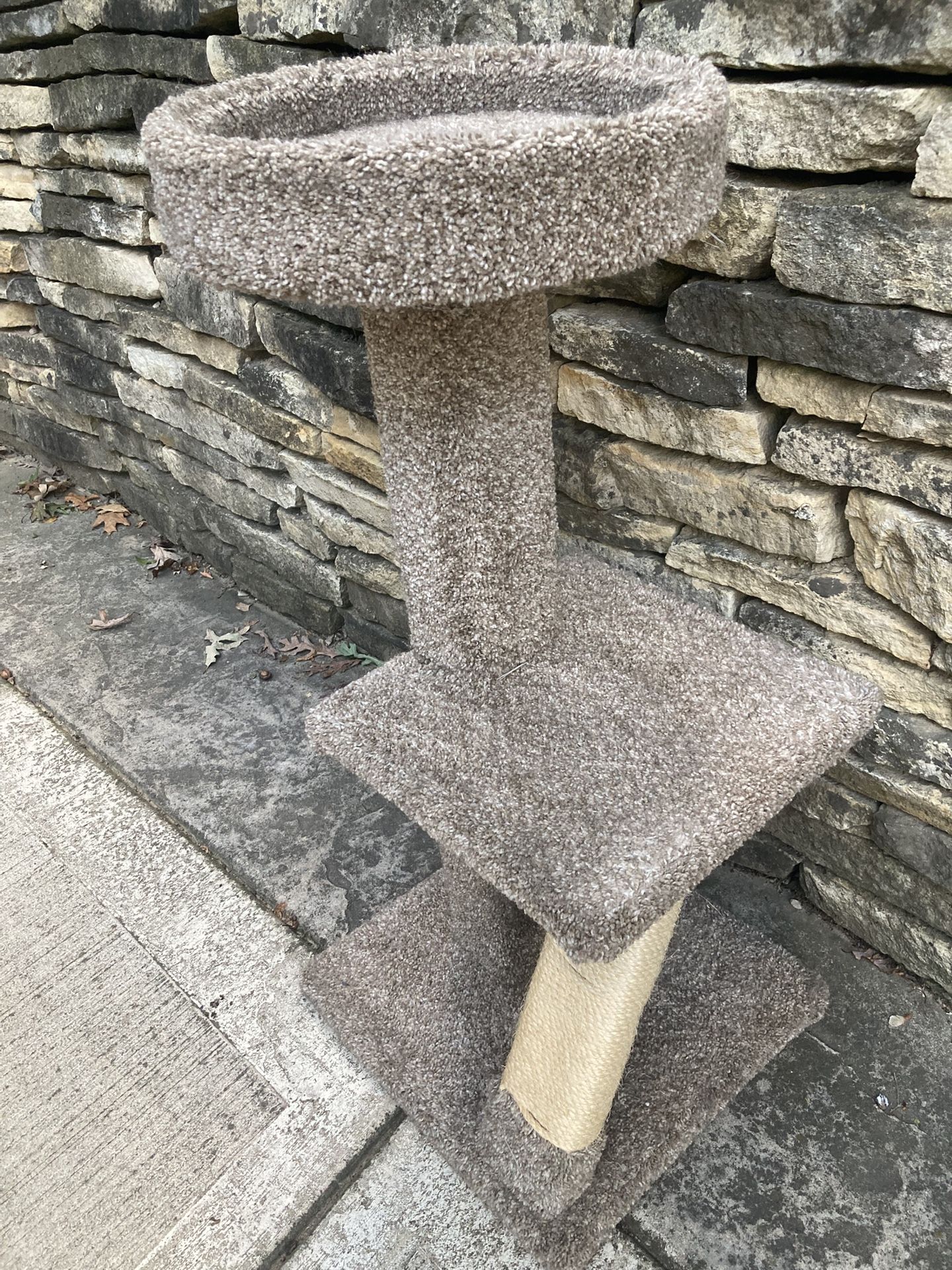 Three Tiered Cat Tower With Built In Scratching Post
