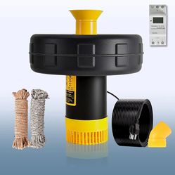 Pond Fountain Aerator Pump with Timer, 50ft Power Cord, 2 Spray Patterns, Energy-Efficient Water Circulation for Ponds & Lakes, Easy Installation