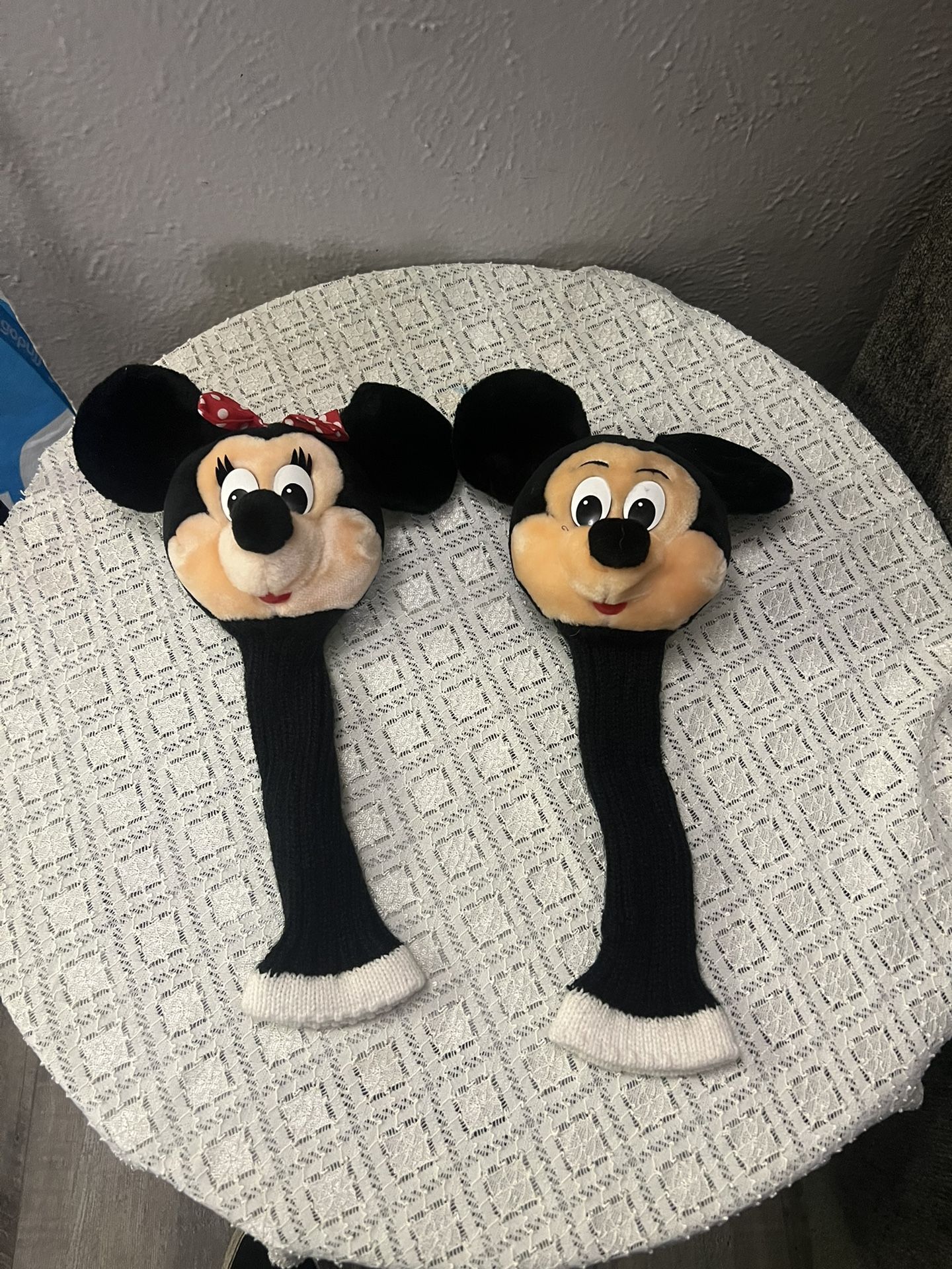 Vintage Mickey And Minnie Mouse Golf Club Head Cover