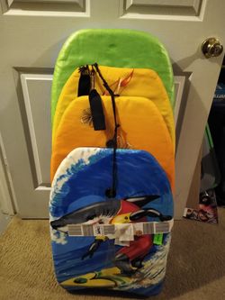 Four beach bodyboards