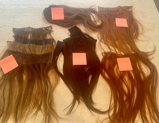 Hair Extensions - Hand Tied Wefts   Bundle Mixed Colors