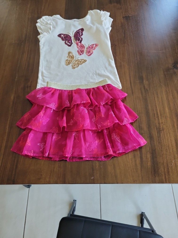 Girls Set, Skirt And Top Sz 6x