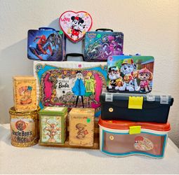 Various Tin Boxes /Canisters with colorful picture images ~ Please read description area for individual item pricing