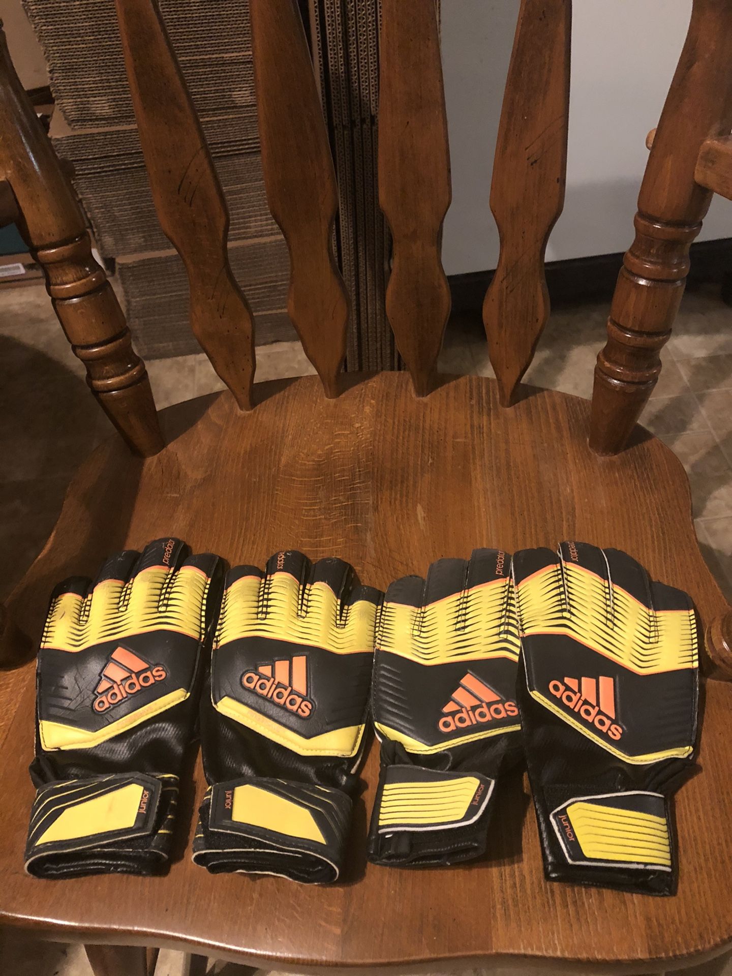 Goalie gloves and shin guards