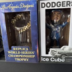Ice Cube Dodgers Bobblehead Replica World Series Trophy