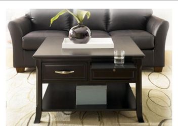 ASHLEY Modern Black Accent Table / Sofa Table with Storage & 4 drawers – Excellent Condition