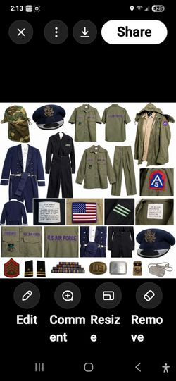 Large Vintage U.S. Military Uniform & Insignia Lot Air Force Navy Clothing Patches