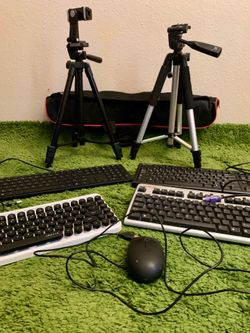 Computer Accessories Bundle – 4 Keyboards, Bluetooth Keyboard, Mouse & 2 Camera Tripods