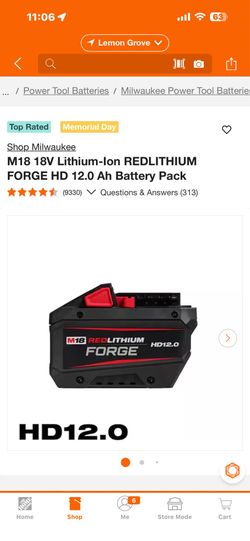 Milwaukee 12.0 Forge battery