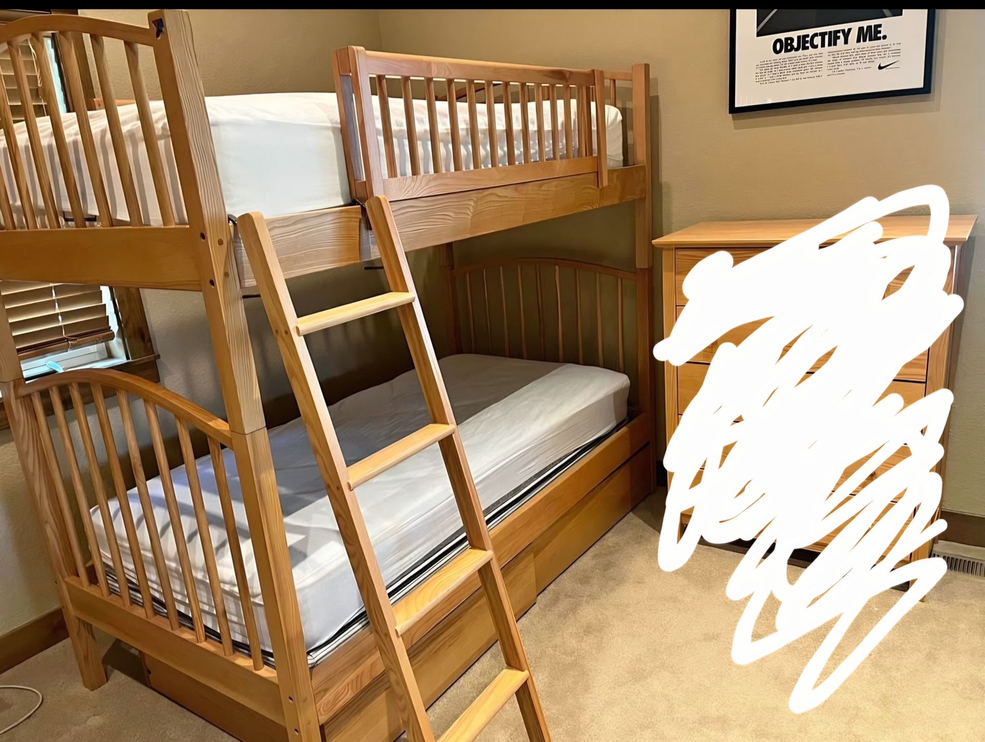 Twin Size Bed - bunk Bed - Vermont Tubbs Handmade 