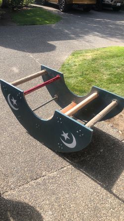 Wooden rocking moon