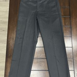 Brooks Brothers 346 Men's Dress Pants 35x32 Gray 100% Wool Flat Front Trousers