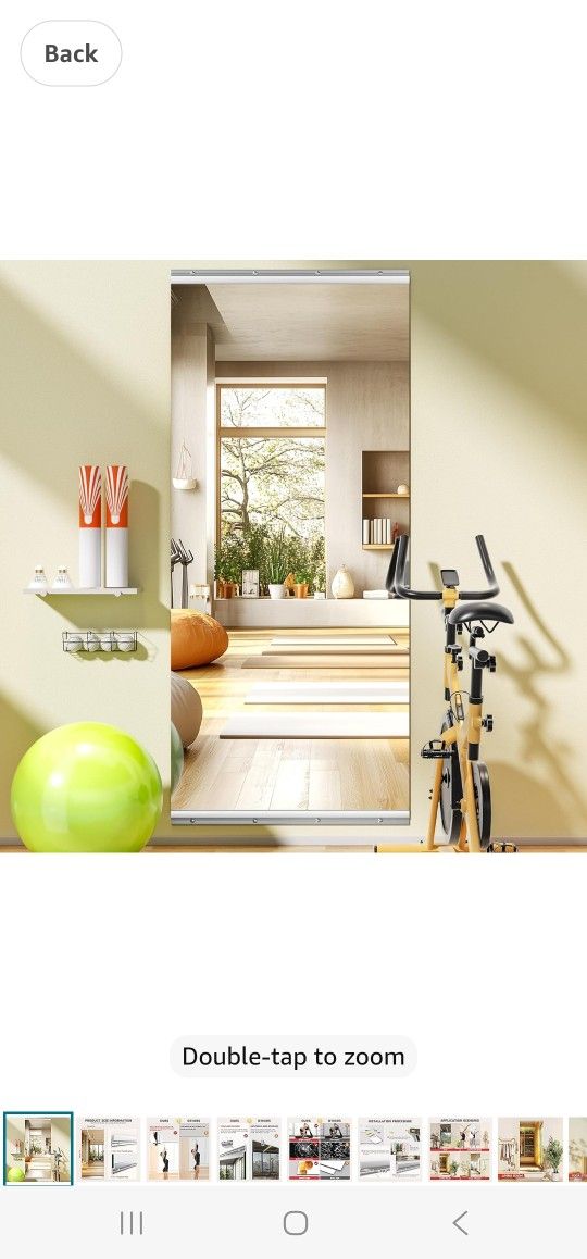 WINNICE Home Gym Mirror, 71'' x 32'' x 2PCS, Large Full Body Mirror for Yoga, Frameless Tempered Glass, Wall Mounted for Home Gym, Garage, Bedroom, Ba