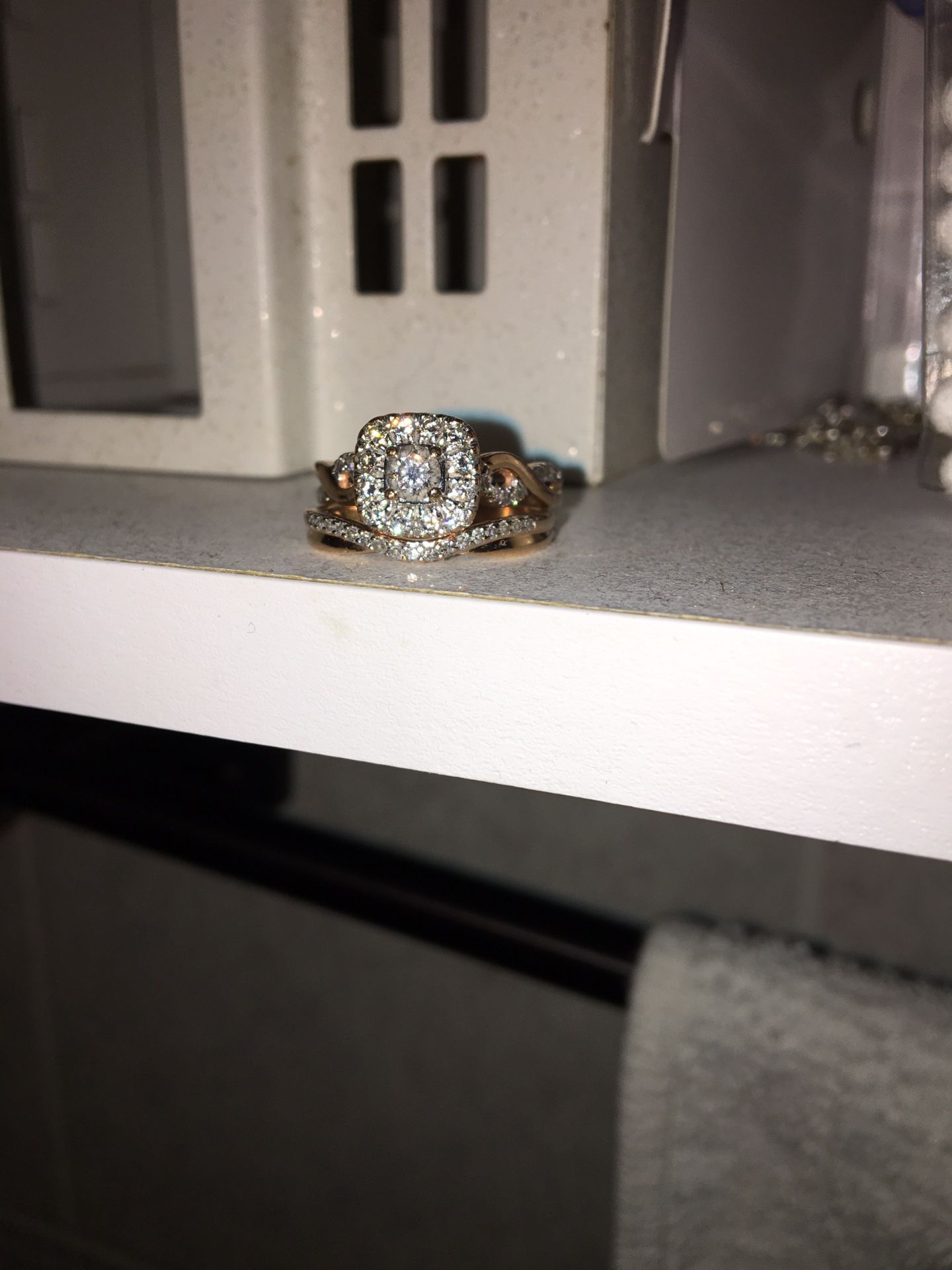 24k Rose Gold wedding rings w/ VVS Cuts!!