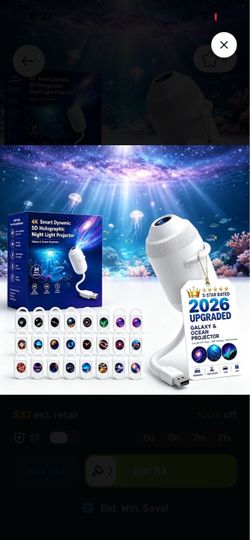 4K Smart Dynamic 5D Holographic Night Light Projector
