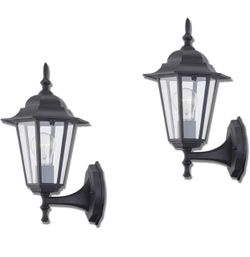 WISBEAM 2 Pack Outdoor Wall Light, Black Wall Sconce for House Porch Lighting