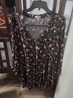 Black Floral Dress Size L