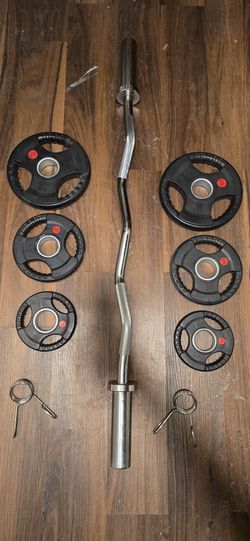 Curl Bar And Weights 