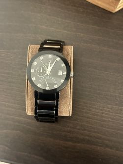 Bulova Men's Watch 98D109 Quartz Black Dial Diamond Accent Stainless Steel 40mm