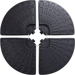 Outdoor umbrella base, 4 units, 13 L, resistant, with water and sand filling, for patio, black color