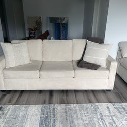 Cream Chenille Sofa 