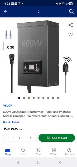 600w Landscape Tranformer Timer And Photocell.