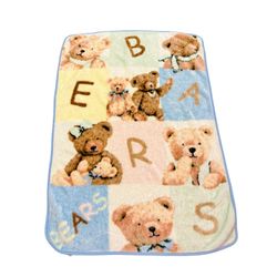 Bears Bear Letters Teddy Bears Baby Blanket AS IS (READ)