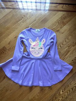 Lola And the Boys Girls Lavender with pink sequins decoration Dress Size 8