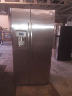 refrigerator brand GE measures 36 wide and 70 high 3 months warranty delivery and installation