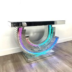 Console Table (7 Multicolors LED Lights)