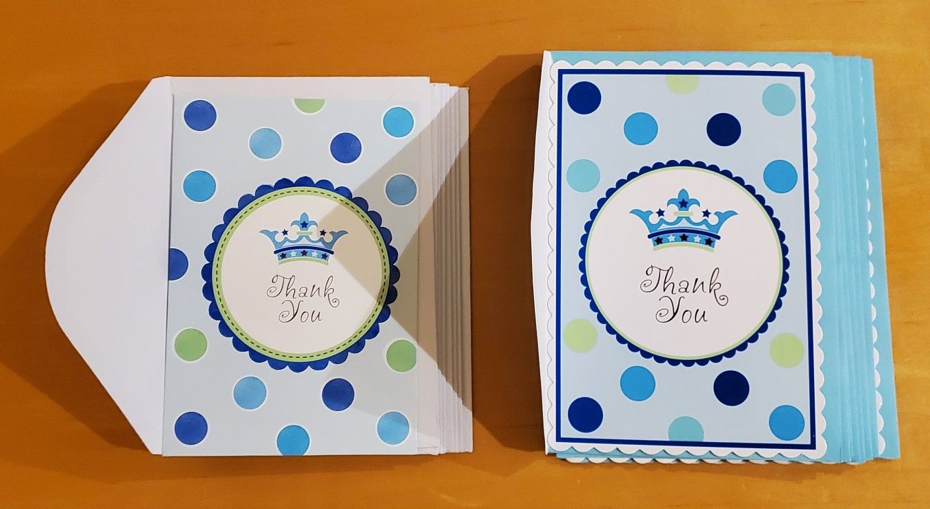 NEW Baby Boy Thank You Cards (Qty. 16)