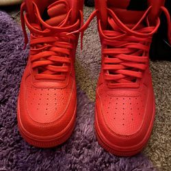 mens nike air force 1 high university red black