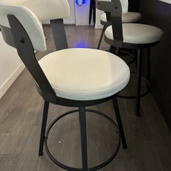 White Leather Barstools